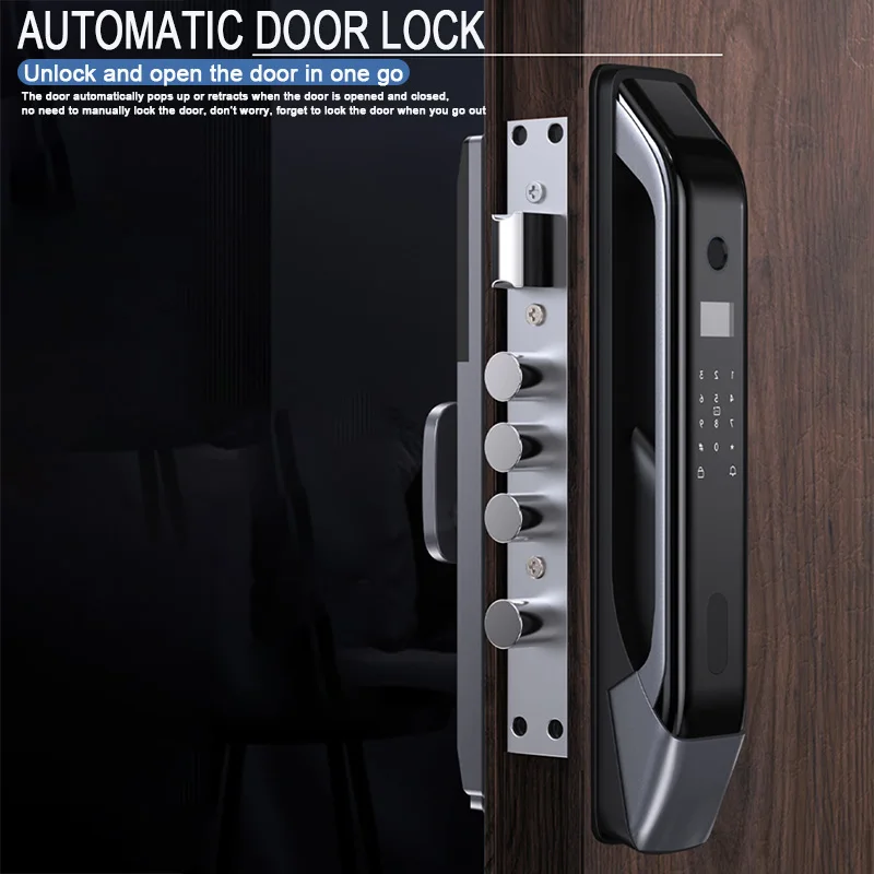 Tuya Zigbee Electronic Smart Door Lock Biometric Fingerprint Card Password Key Unlock USB Emergency Charge Digital Locks