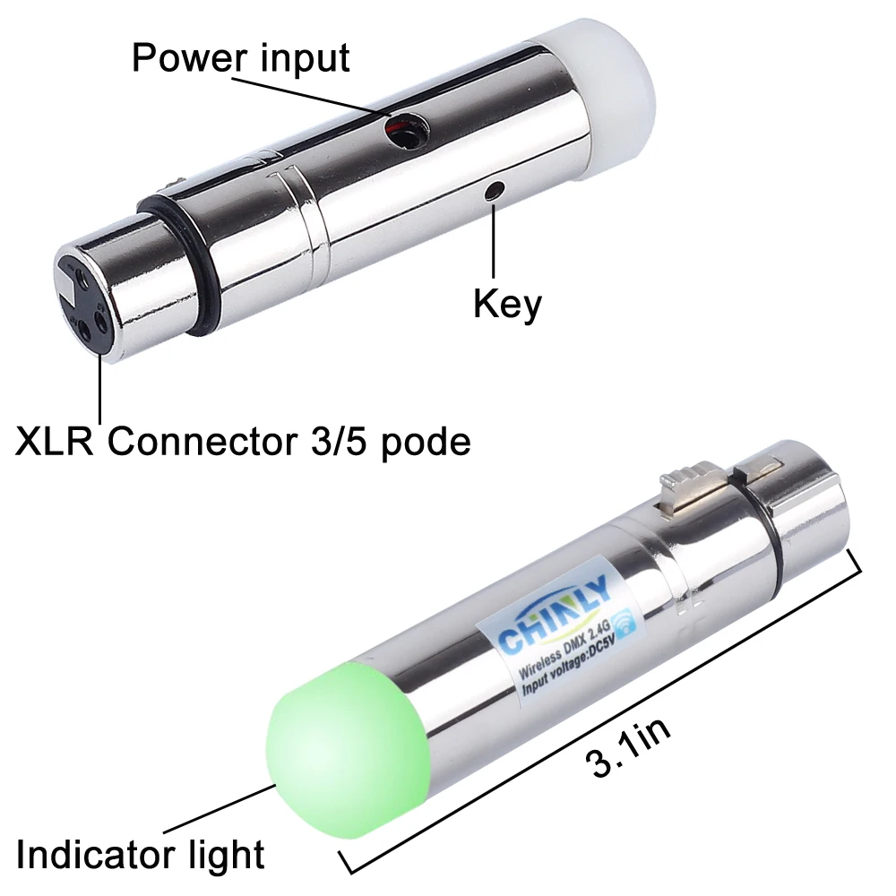 DMX512 126 Channels Wireless Receiver & Transmitter 2.4G ISM LED Lighting for Stage Effect PAR Party Light 400m control