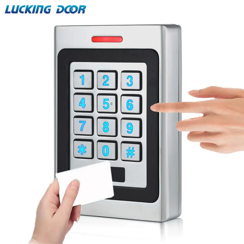 

A7R Waterproof IP67 RFID 125Khz/13.56Mhz Access Control Card Reader Keypad Metal Security Entry Door Opener Wiegand 26/34 Output