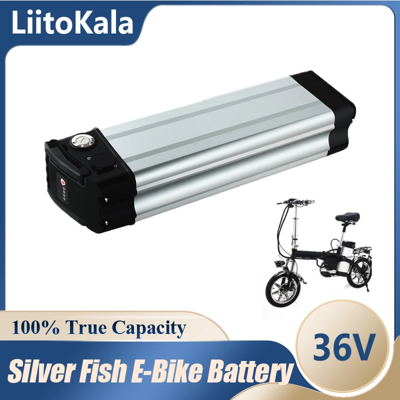 

LiitoKala 36V Silver Fish Battery 36V 10Ah 12Ah 15Ah 20Ah 25Ah Electric Bike Battery For 500W Bafang Motor Electric Bicycle Kits