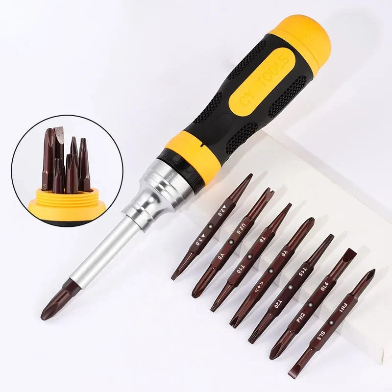 19-in-1 Magnetic Hex Torx Screwdriver Set DIY Manual for Phone Laptop Electrician Repair Tools Bits Multifunctional Screwdrivers