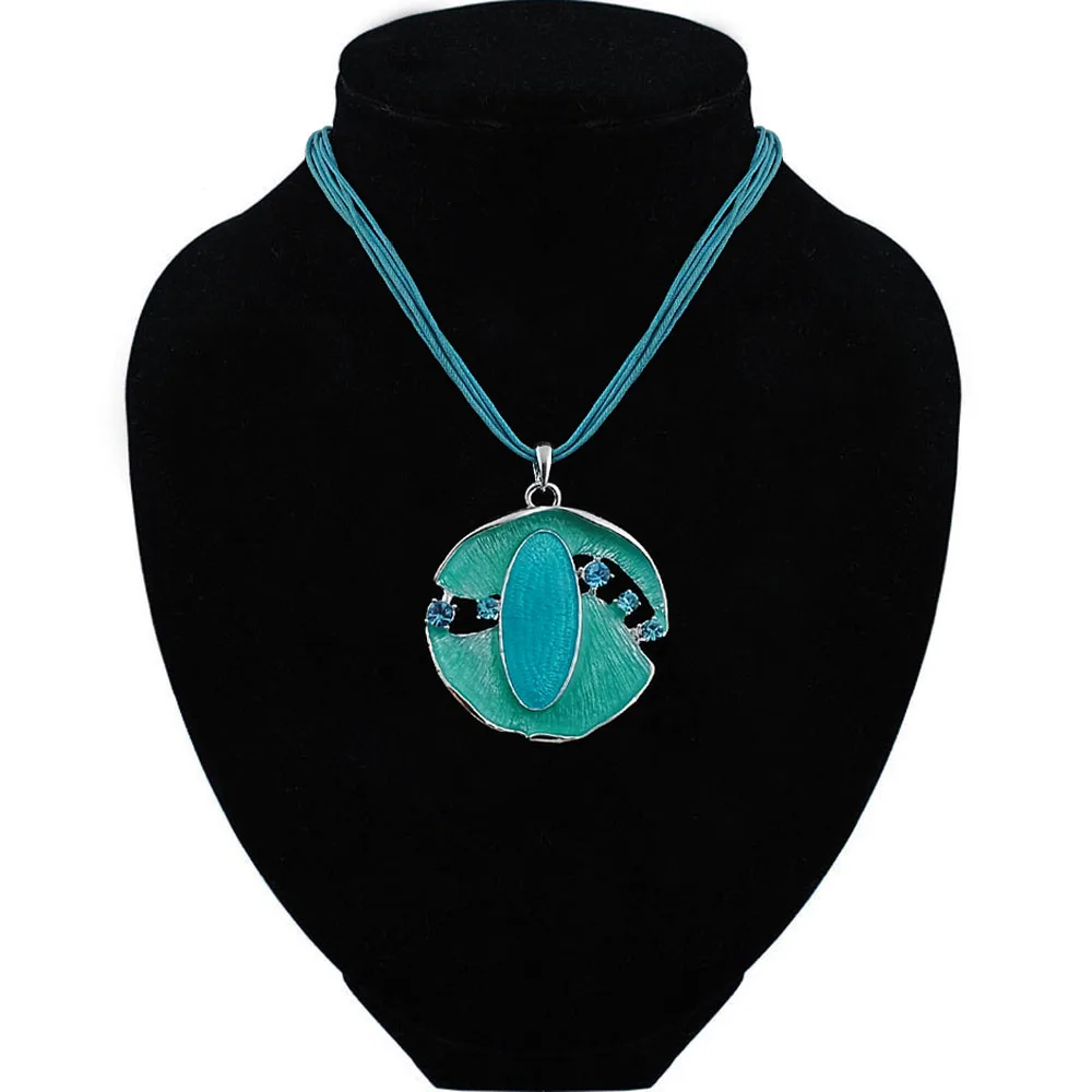Unicorn Resorcinolphthalein Trendy Necklace Geometric Zinc Alloy Silver Plated Enamel Rhinestone Statement for Women