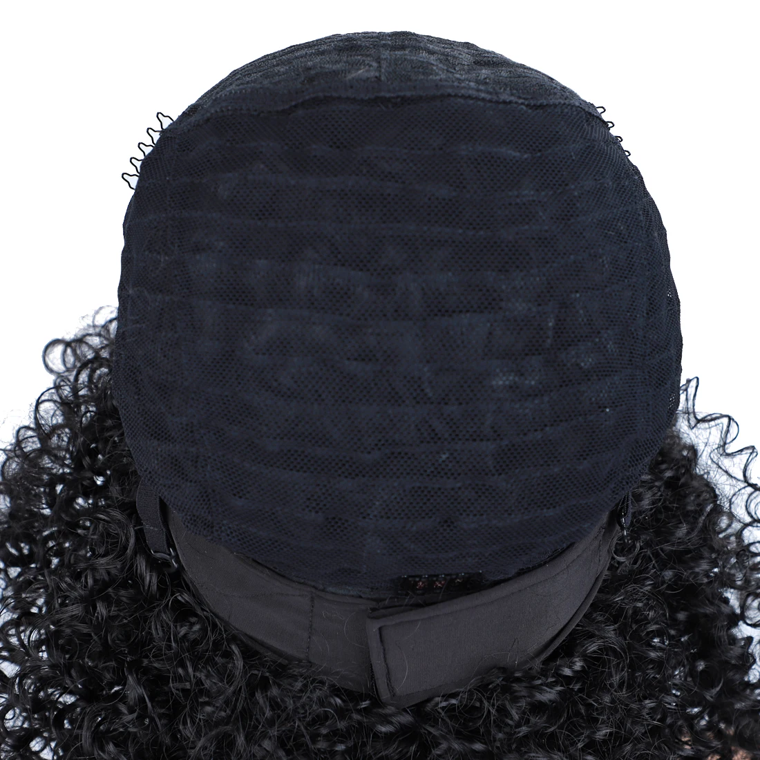 Perucas sintéticas do cabelo do Headband encaracolado Kinky para mulheres afro-americanas, Kanekalon preto, peruca diária completa do Afro, natural, 20"