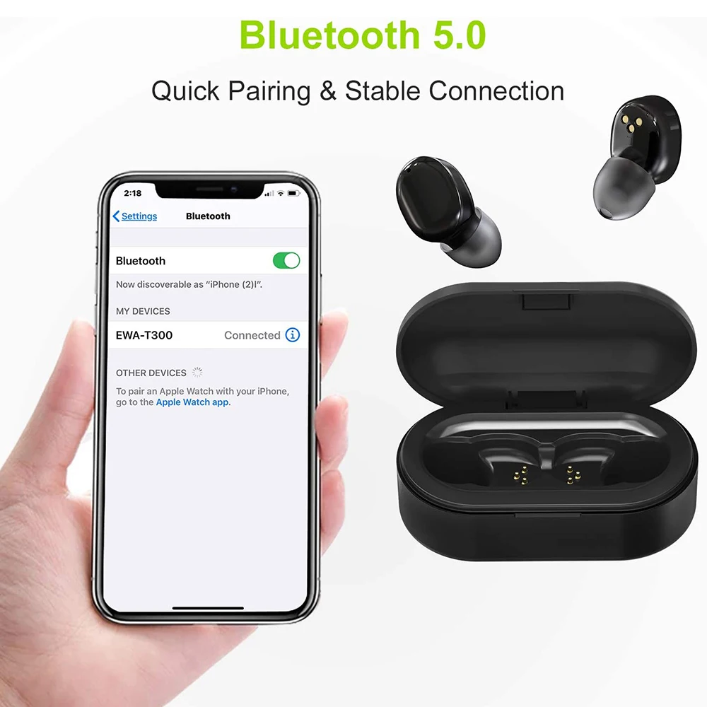 EWA T300 baumaison StyleTWS auricolari Bluetooth 5.0 In-Ear HD auricolari Wireless Stereo con microfono auricolari impermeabili spedizione gratuita
