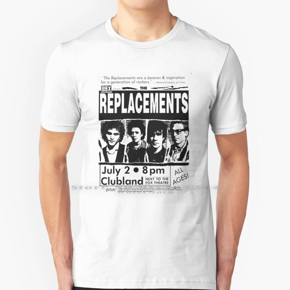 The Replacements Vintage Classic Concert Detroit Windsor 100% Cotton T Shirt Replacements Vintage Classic Retro Concert Detroit