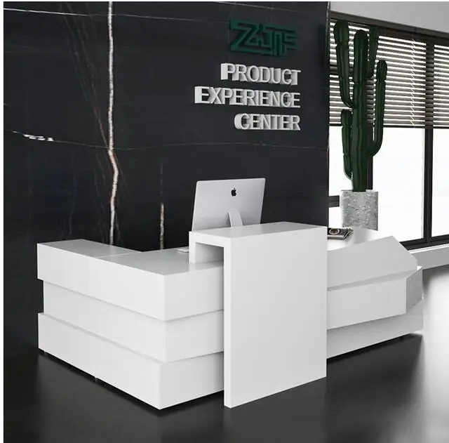 Reception desk Simple modern consulting service desk White paint shop creative cashier desk