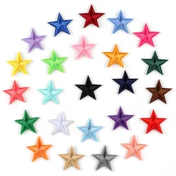 5pcs/lot Pentagram star Iron on Patches Embroidery all colours Badges Red yellow blue Sewing Clothes Stickers DIY Accessory