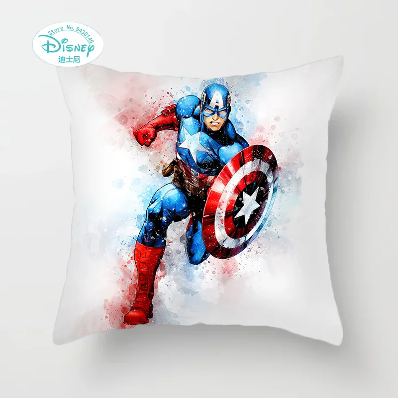 Disney Marvel Heroes Avengers New Color Spider-Man Captain Iron Man Pillow Case Car Sofa Pillow Cushion Cover 45x45cm