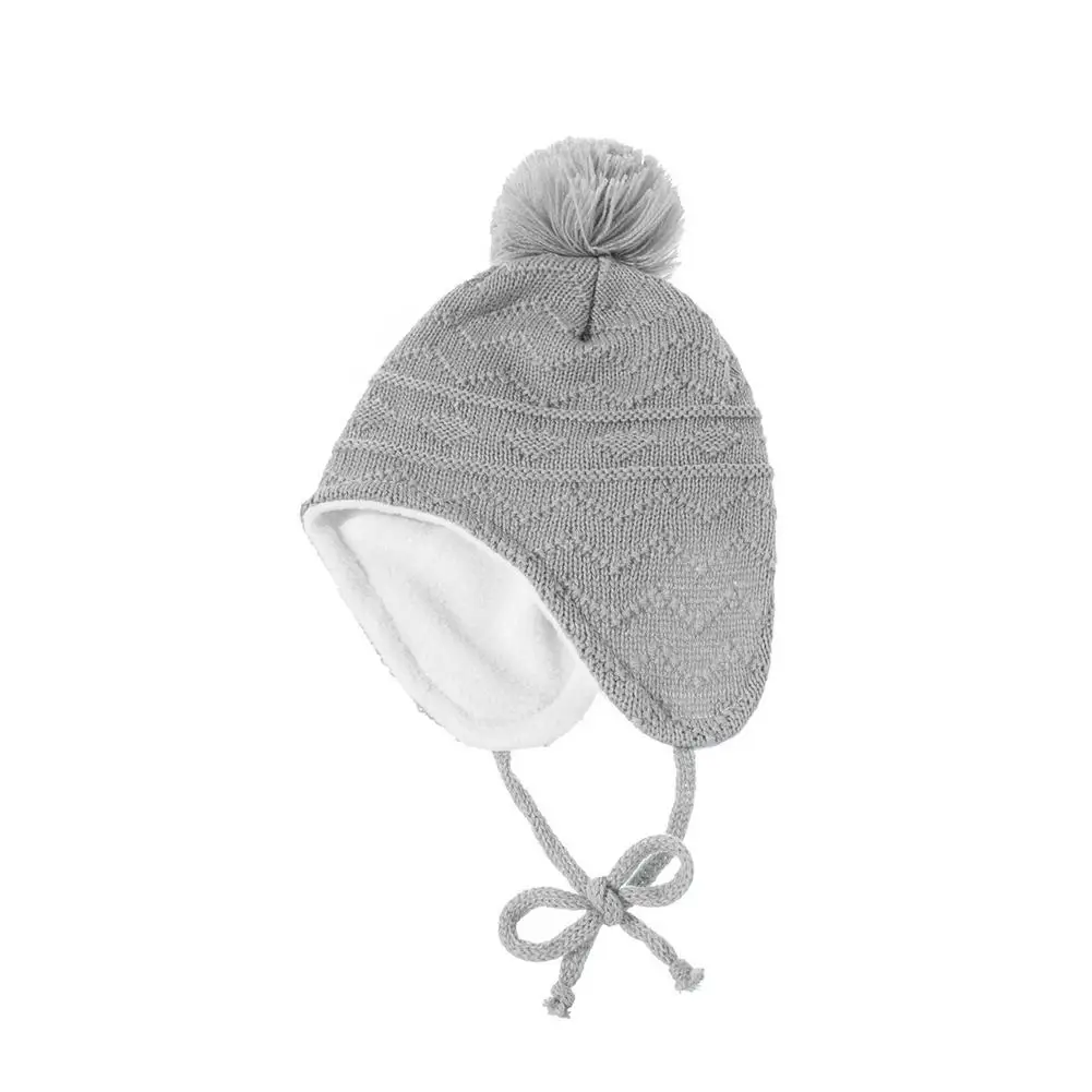 Cappelli lavorati a maglia per bambini caldi con paraorecchie cappellini traspiranti per guanti termici per bambini Set cappello antivento foderato in pile per bambini 2 Piec