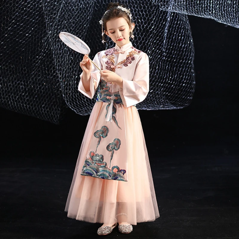 

Chinese Tutu Dress For Girls Dresses Kids Clothes Wedding Events Flower Girl Dress Birthday Party Costumes Children Clothing