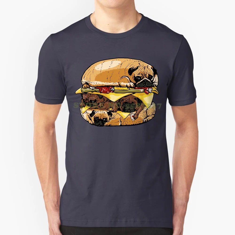 New Fashion Mens Short Sleeve Tshirt Cotton T Shirts Pugs Burger Boy's Youth Graphic T Shirt