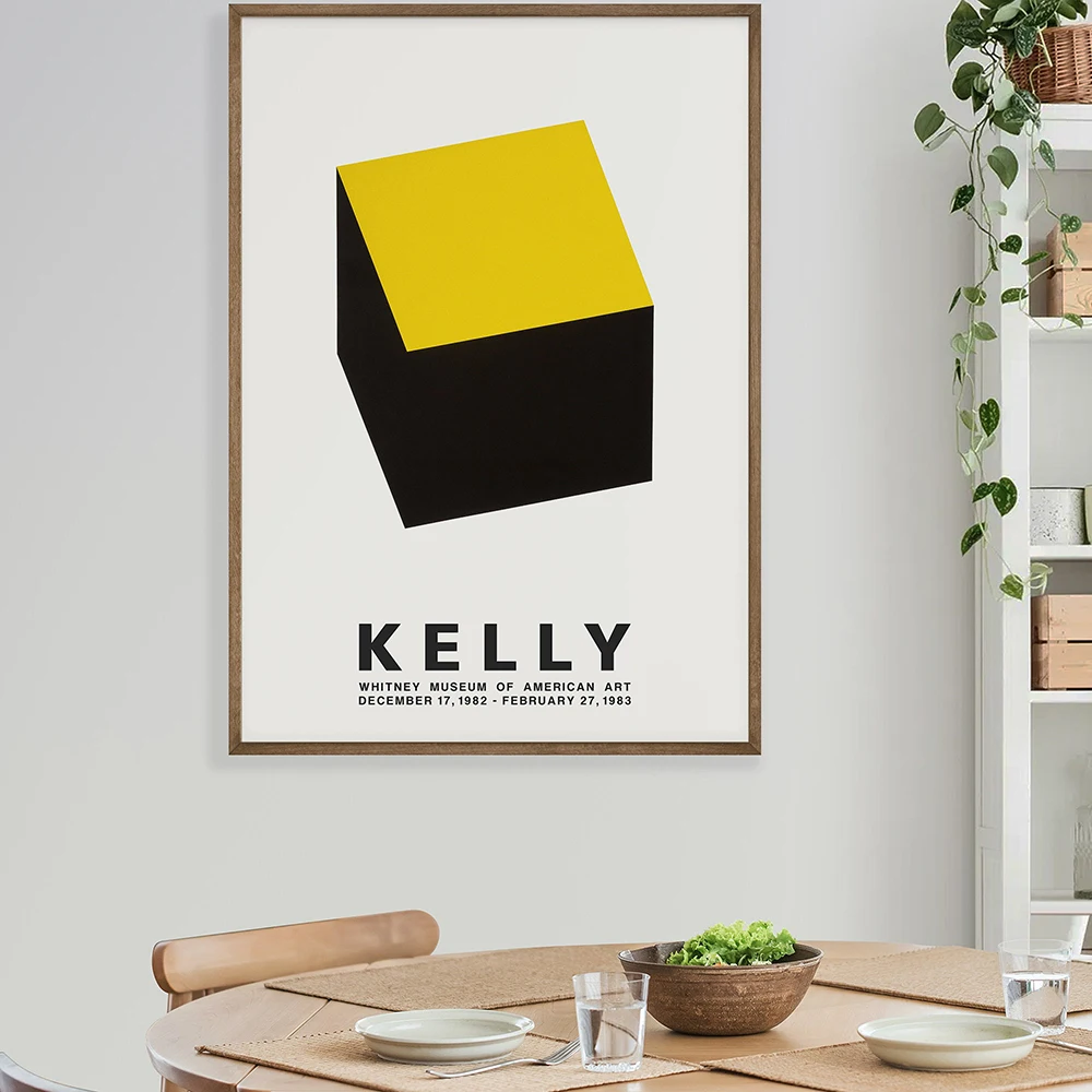 Ellsworth Kelly Abstract Exhibition Museum Canvas Poster Vintage Architect Print Painting Geometry Modern Living Room Home Decor