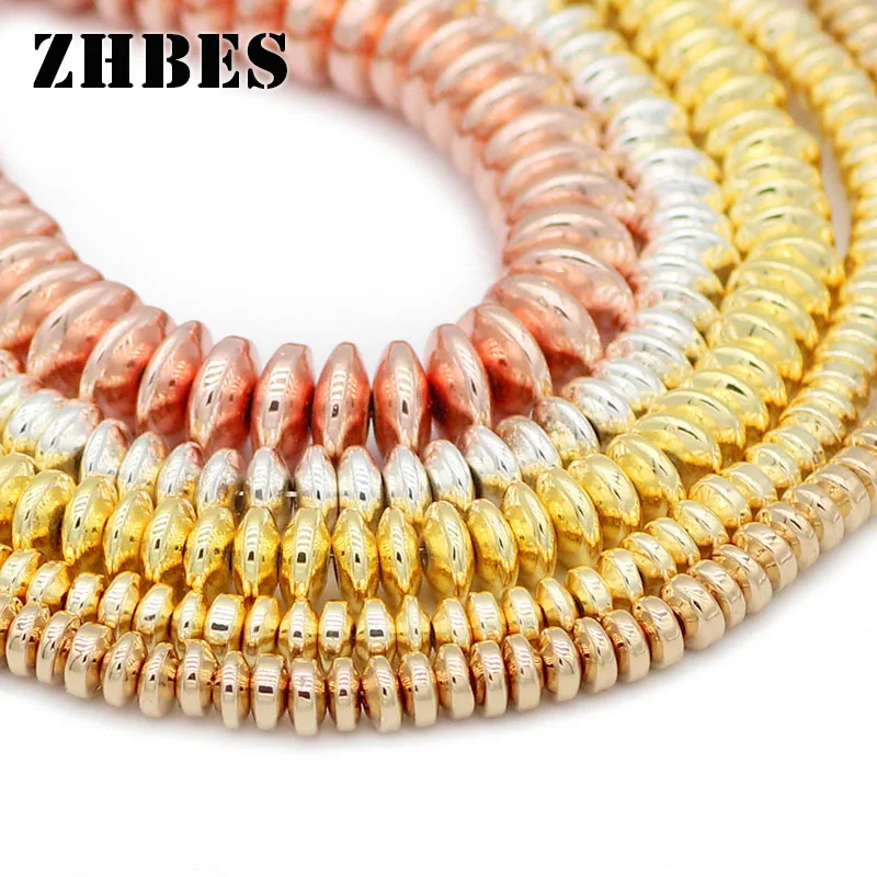 Natürliche Stein Flache Runde Hämatit UFO Form Spacer Lose Perlen 4/6/8mm Für DIY Schmuck Machen armband Halskette Zubehör
