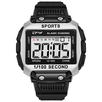 TPW Big Number Super Easy to Read Scratch Proof Case 5ATM Water Resistant Digital Watch for Outdoor Sport for big hand