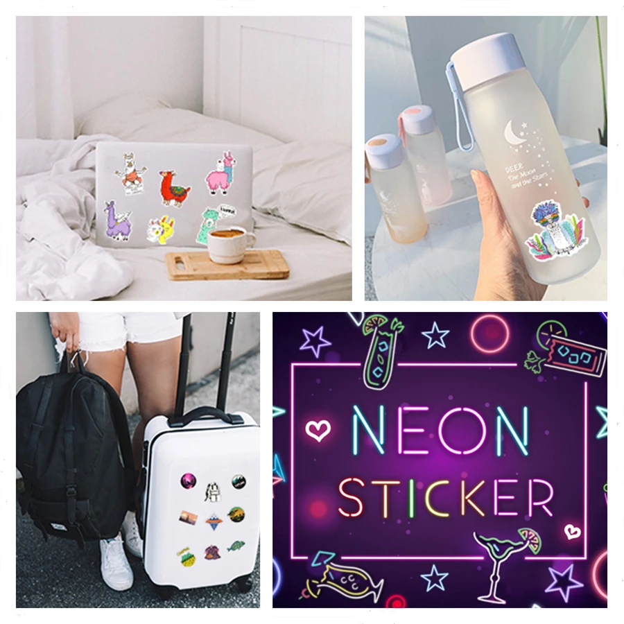 

50 PCS Cartoon Stickers Cute Animal Sicker Vsco Girls Waterproof Sticker for Laptop Ipad Moto Car Luggage for Macbook/ Xiaomi/HP
