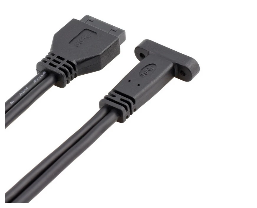 50cm Type C USB-C Female to USB 3.0 Motherboard 20Pin Panel Mount Cable With Rear PCI Back Panel Expansion Bracket