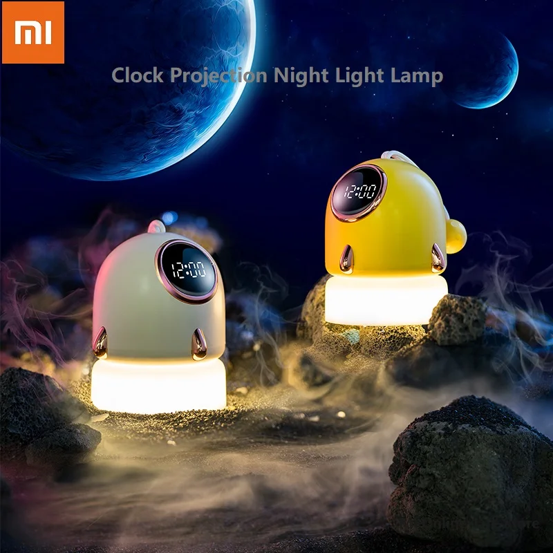 

New Xiaomi Youpin Handheld Portable Rocket Projection Night Light Lamp with Clock Time Countdown Clock Night Light