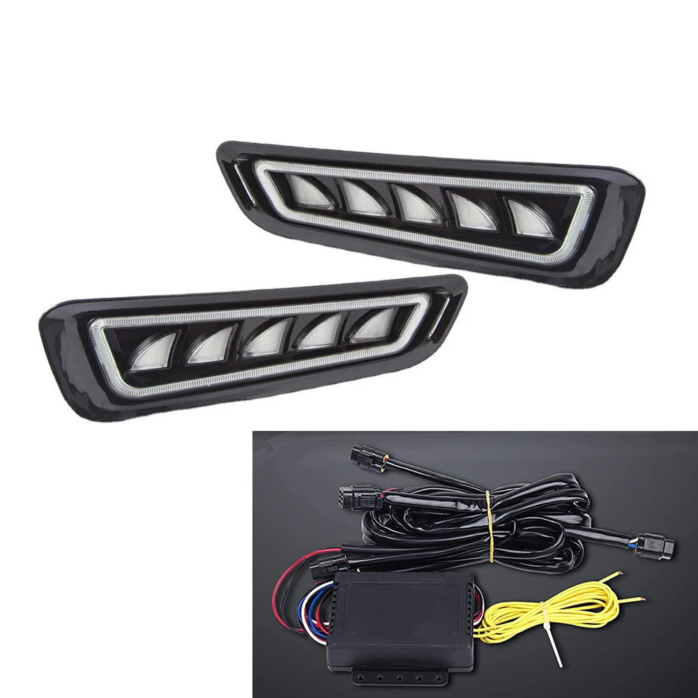 

1Pair Car Fog Lights LED Daytime Running Light Turn Signal Lamp for Ford F150 Raptor 2017 2018 2019 2020