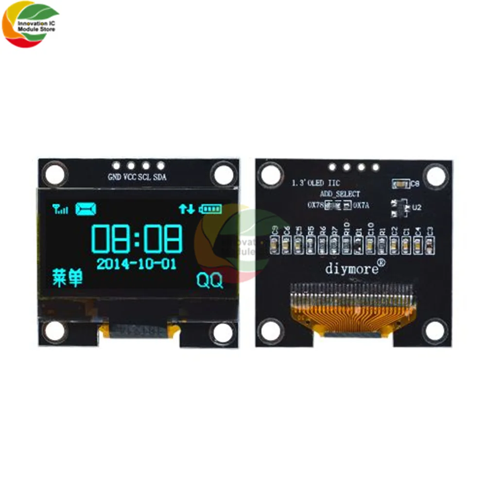 Pantalla LCD OLED Digital para Arduino 1,3, 4 pines, 1,3 ", 128 pulgadas, IIC I2C Serial 12864x64 SSH1106, módulo blanco y azul