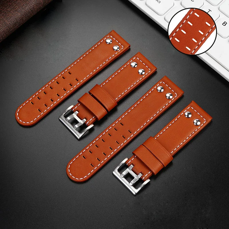 For Hamilton Khaki aviation Watch H77616533 H77616533 Watch Strap Genuine Leather jazz field Men WatchBand 20 22 Military Style