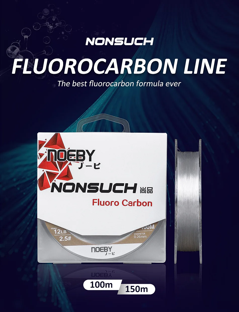 NOEBY Fluorocarbon Leader Line 4-32lb 100m 150m Invisible Abrasion Resistant Fishing Leader