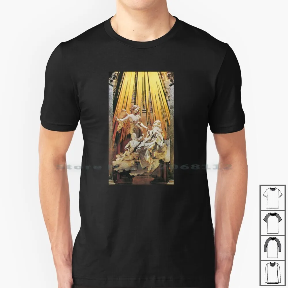 The Pure Ecstacy Of St Teresa Von Avila By Bernini 100% Cotton T Shirt Sun Gian Lorenzo Bernini 17th Century Famous Art Fine