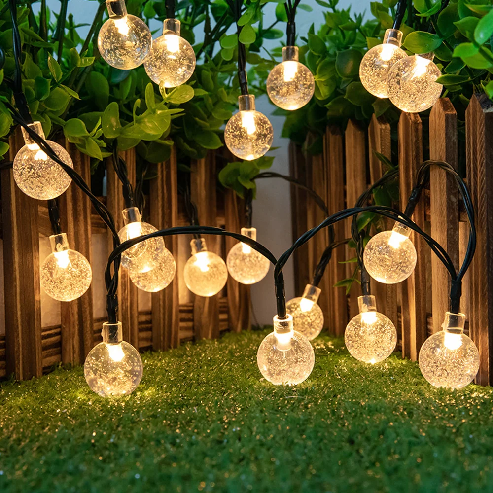 10/20/50 LED Crystal ball Solar Lamp Power LED String Fairy Lights USB/Battery/Solar Garlands Garden Christmas Decor For Outdoor