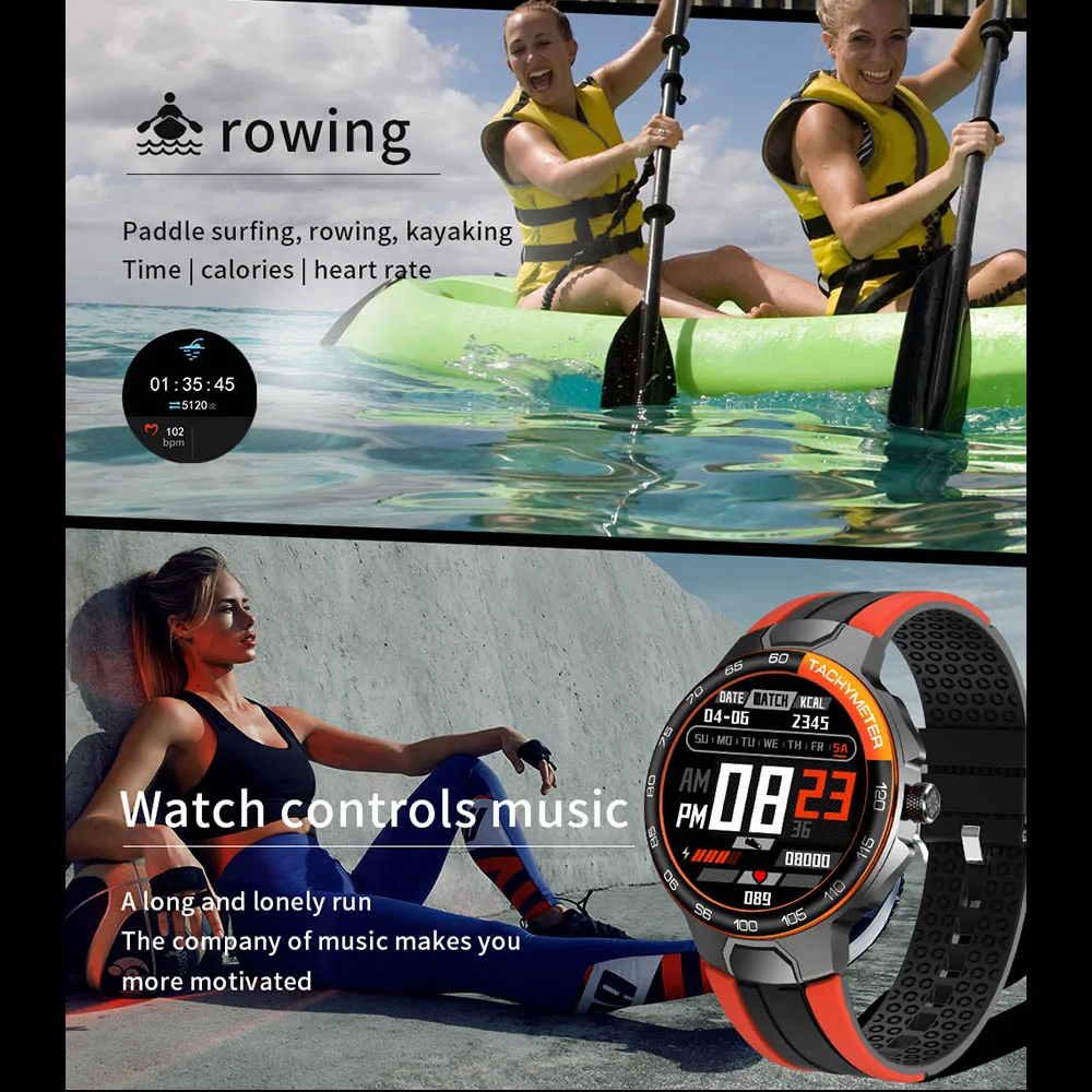 Smart Watch Men Women IP68 Waterproof Bluetooth 5.0 24 Exercise Modes Smartwatch E1-5 Heart Rate Monitoring for Android Iosr A