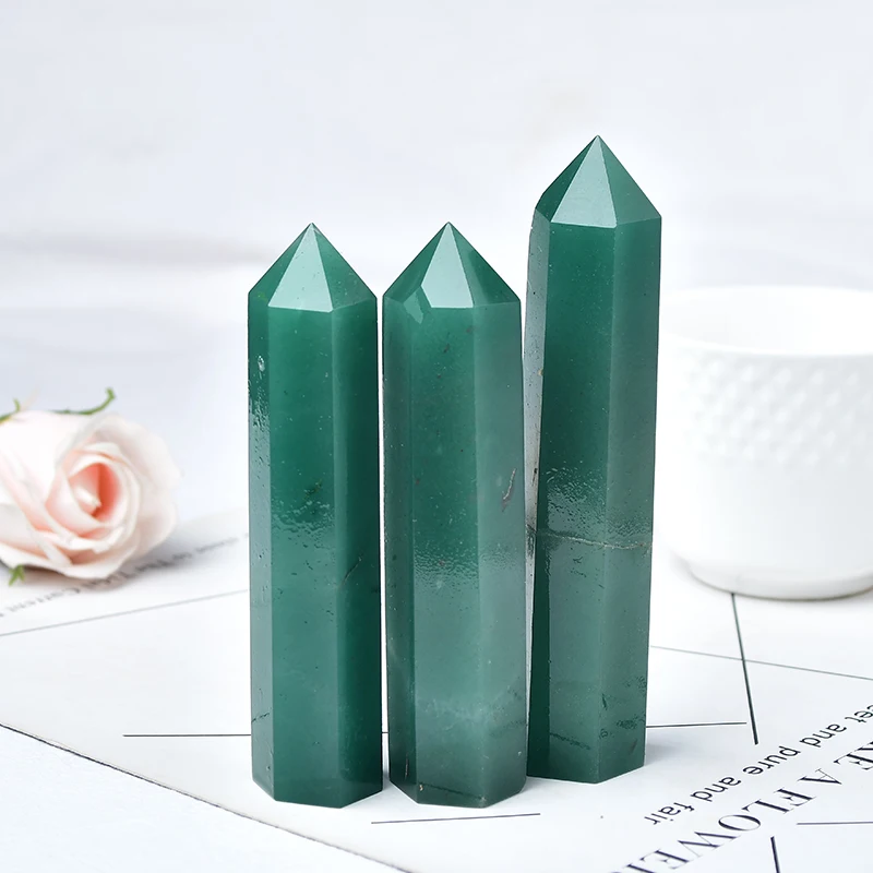 Natural Crystal Point Green Aventurine Tower Large Size Quartz Obelisk Mineral Reiki Healing Stone Wand Ornaments Home Decor