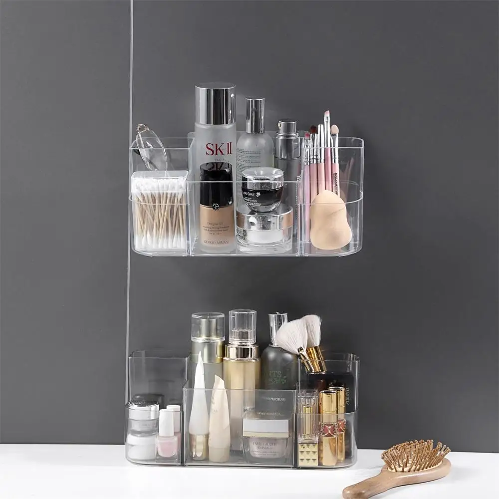 

Wall-mounted cosmetic storage boxes bathroom punch-free skin care products sorting lipstick box multi-function storage box