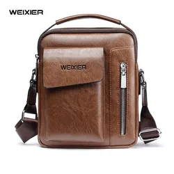 WEIXIER borse a tracolla da uomo borsa a tracolla borse da uomo multifunzione capacità borsa in pelle PU per borse a tracolla maschili Tote Bag