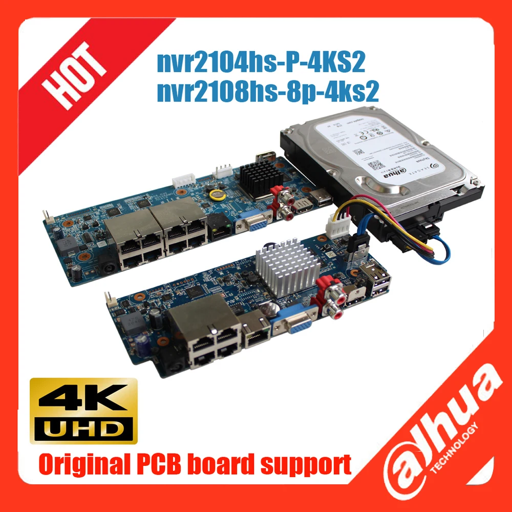 

original Dahua mutil language PCB board for DHI-NVR2104HS-P-4KS2 DHI-NVR2108HS-8P-4KS2 8PoE 4K H.265 Network video recorder