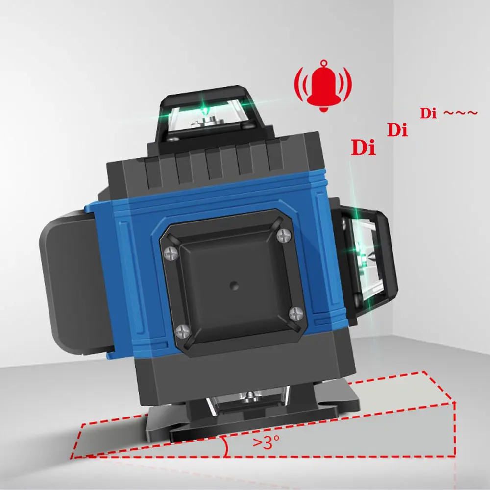 Ton rejestrowych brutto poziom lasera 16 linia 3D samopoziomujący 360 pionowe i poziome Horizont poziom lasera niebieski Laser poziom lasera Nivel