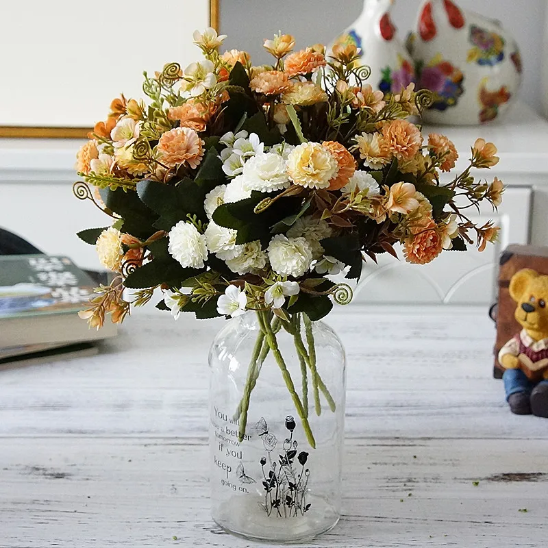 1/3PCS Nelke Nelke Ornament Blumentöpfe Dekorative Blumen Scrapbooking Festival Zimmer Dekor Hause Hochzeit Künstliche Pflanzen
