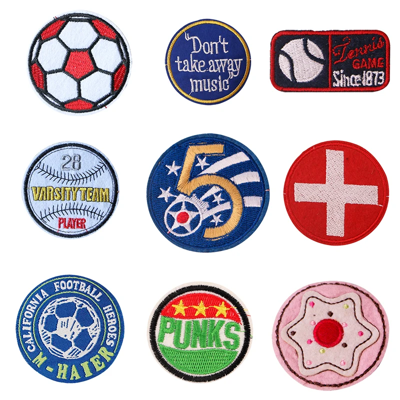 

Cartoon Decorative Football, baseball icon Embroidered Applique Patches For DIY Iron on Badges Stickers on backpack,the clothes