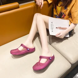 New Red win Summer Non-slip Jelly Sandals for Women Outdoor Casual Slip on Garden Beach Sandals Female Clogs Breathable Slippers
