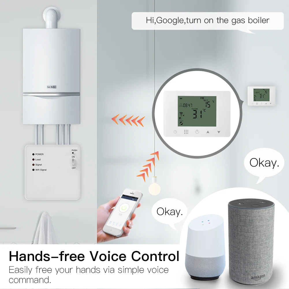 WiFi Wireless Remote Smart Thermostat Wall-Hung Gas Boiler Heating Temperature Controller Alexa Google Home Smart House  Life