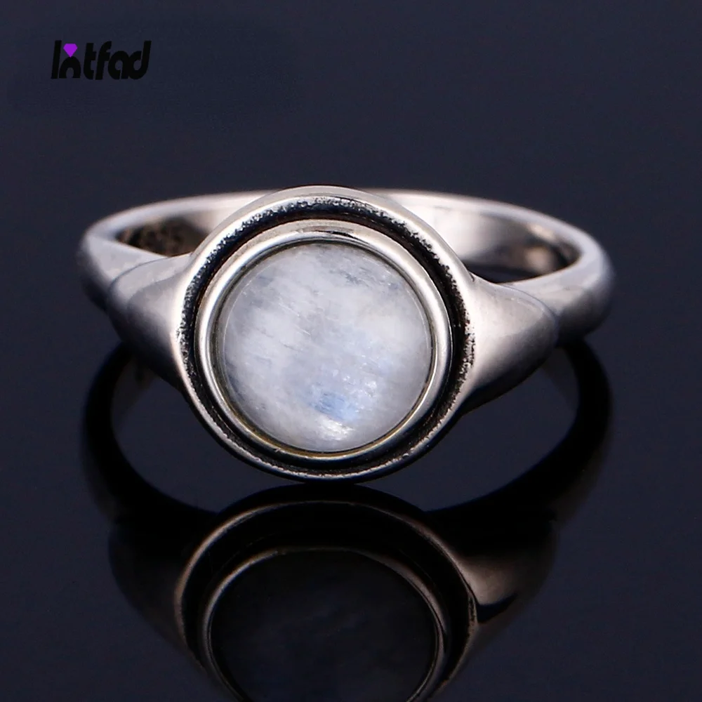 High Quality Natural Moonstone Rings 925 Sterling Silver Finger Ring for Women Anniversary Gift Luxury Fine Jewelry