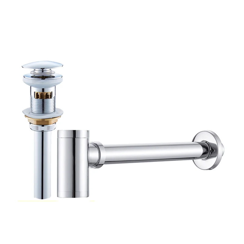 Basin Pop Up Drain Zwart Messing Badkamer Vanity Sink Sifon Brons Fles Val Met Pijp Drains Kit P-TRAP Afval Hardware