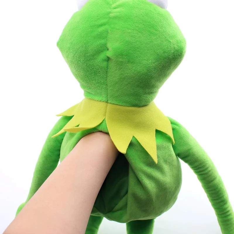 40/60cm Kermit Frog Puppet Doll Green Frog Plush Toys Animal Hand Puppet Doll Ventriloquism Performance Props for Children Gifts