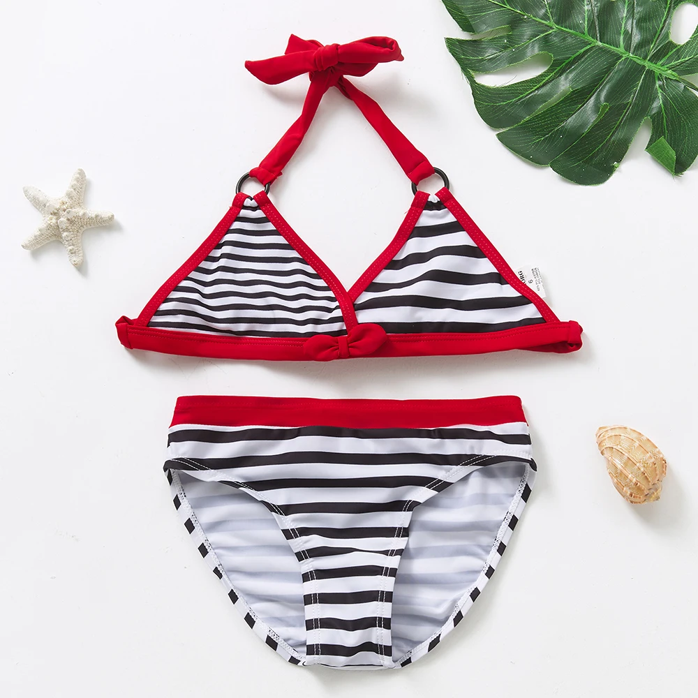 5~16Y Girls Swimsuit Two pieces Girls swimwear Ruffle style Kids Bikini set Teenager Swimming suit for Kid girls-ST271MIX