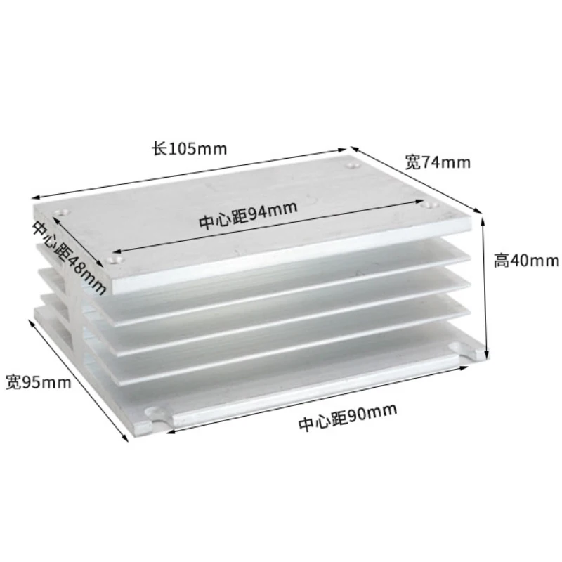 F-100 aluminum heat sink base for 1 Piece Three-Phase Solid State Relay DC control AC or AC control AC 10A 25A