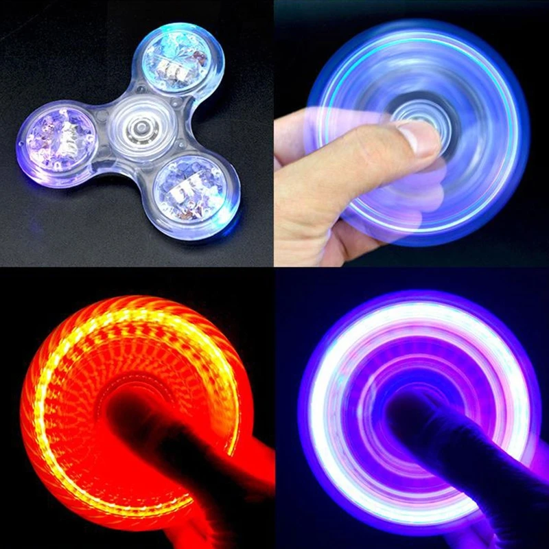 Fidget Spinner à lumière LED, jouet Fidget Spinner arc-en-ciel pour enfants et adultes