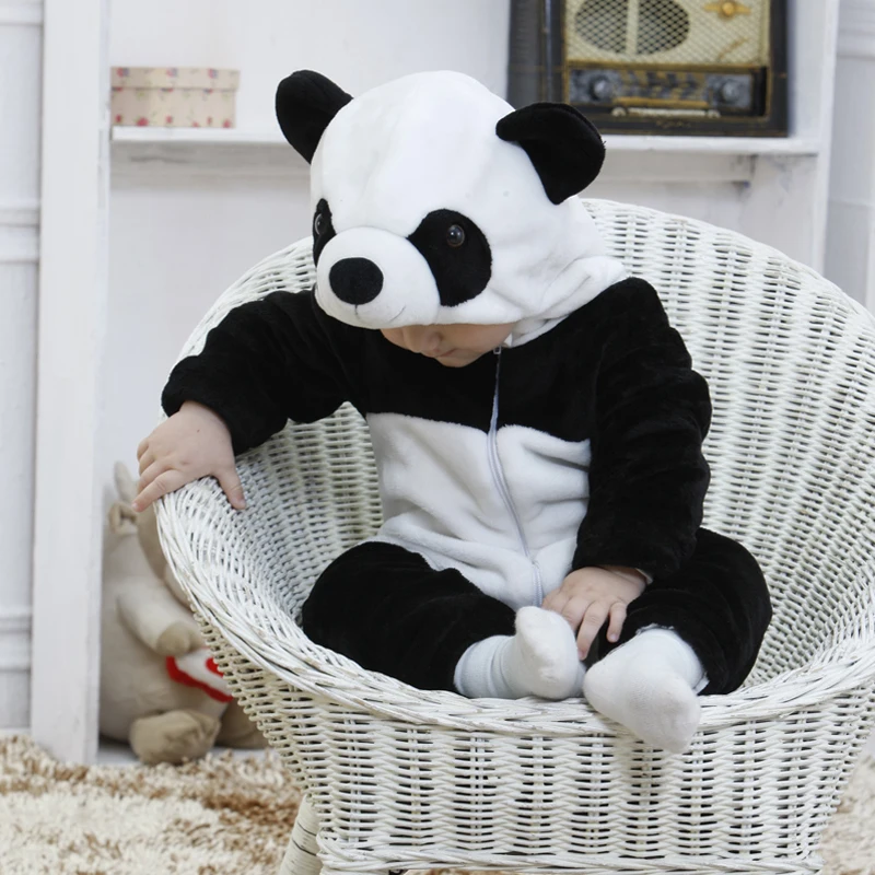 Umorden Baby Panda Kigurumi Cartoon Animal Costume Infant Toddler Child Bodysuit Jumpsuit Onesie Flannel Halloween Fancy Dress