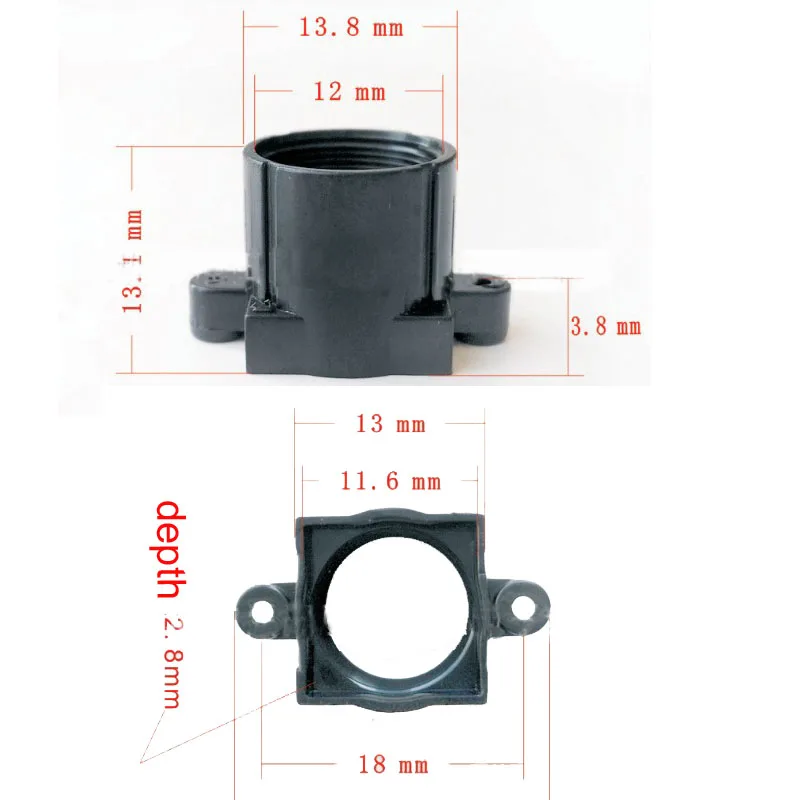 DIY M12 Lens Base 18mm Mounting Hole Spacing 6mm 8.5mm 12mm High Plastic Lens Holder PCB Board Module Lens Mount Connector
