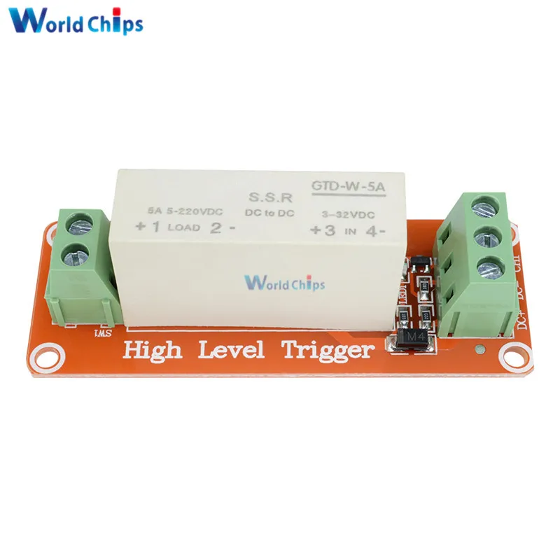 DC 5V 220V 5A 1 Canale SSR Modulo Relè A Stato Solido Alto Basso Livello Trigger di Commutazione Scheda Transistor Per Arduino R3 UNO