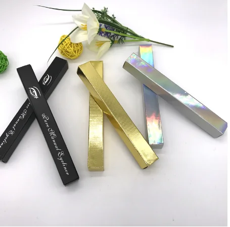 

1.6*1.6*14.5cm Silver/Gold/Black Eyeliner Packaging Paper Box Lipstick Pen Package box 200pcs/lot Free shipping