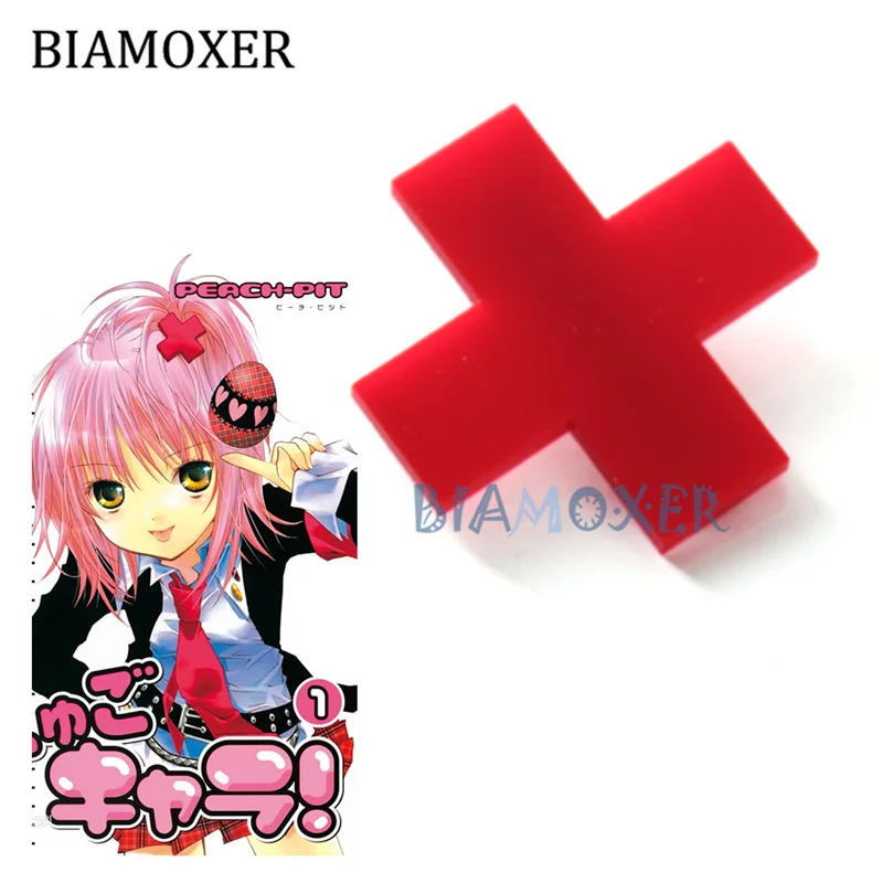 8 colors Shugo Chara Cosplay wigs Hinamori Amu Tsukiyomi Utau Cosplay hairpin Red White Black Cross COS prop