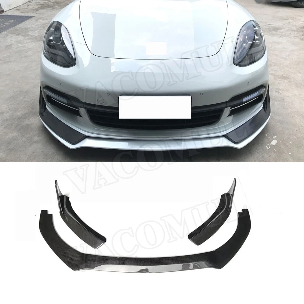 

Dry Carbon Fiber Front Lip Spoiler Splitters Aprons For Porsche Panamera 971 2017 2018 2019 Car Styling