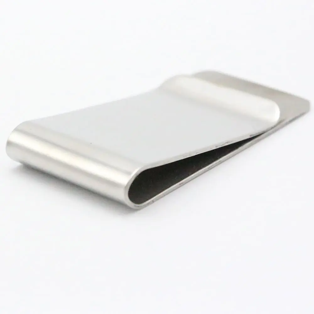 Stainless Steel Metal Slim Double Sided Money Clip Fashion Simple Men Women Credit Card Cash Holder